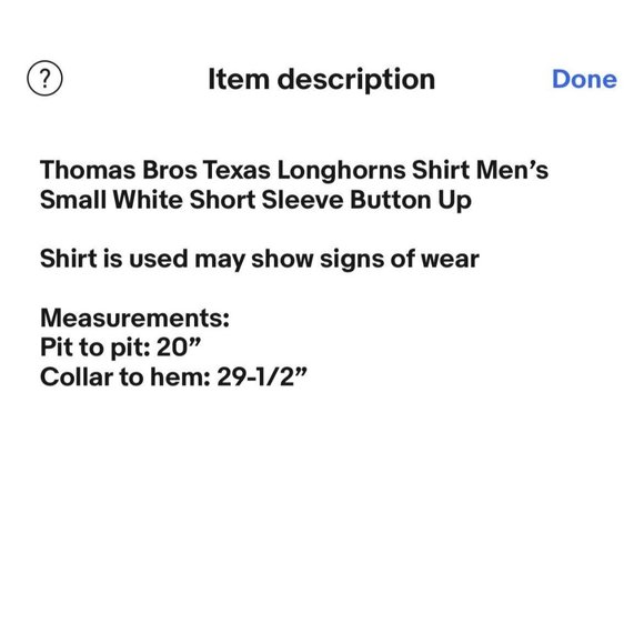 Thomas Bros Texas Longhorns Shirt Men’s Small White Short Sleeve Button Up - Picture 11 of 11